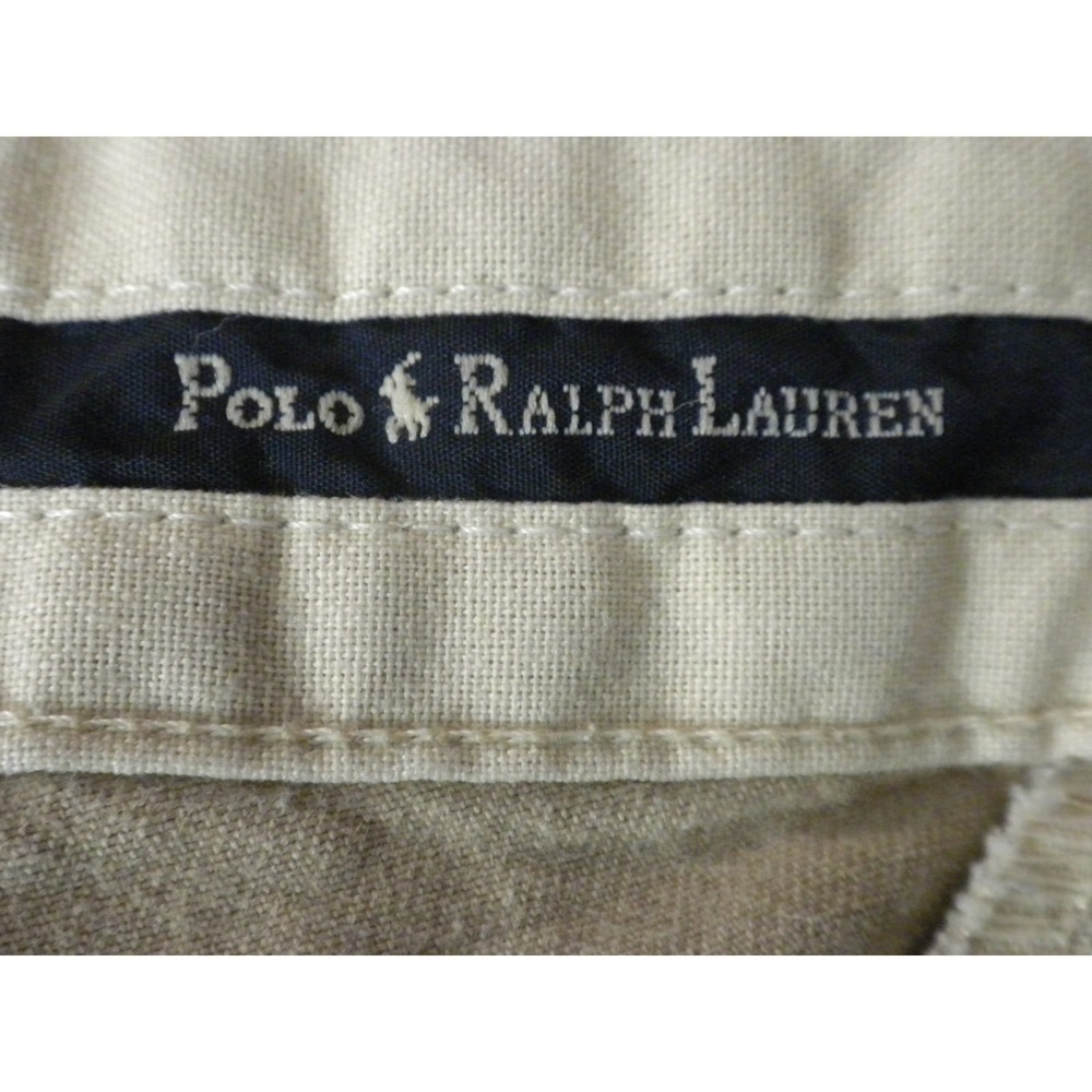 Polo Ralph Lauren Pants Mens 42x30 Beige Hammond Chino Pleated Twill Vintage USA - Picture 5 of 12